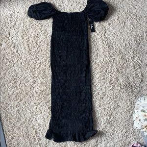 Off the shoulder, ruched body on dress